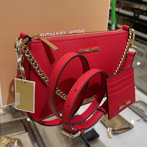 MICHAEL KORS 
JST Leather Crossbody XBody Shoulder Bag + Card Holder Boxed Set - Picture 11 of 16